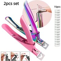 2pcs Premium Stainless Steel Nail Clipper + 15PCS Magnet, Adjustable Settings-Includes U-Shaped & Straight Scissors Nail Trimmer