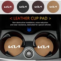 2PCS Suede Car Coaster Water Cup Slot Non-Slip Pad For KIA Stinger Optima Cerato Soul Venga Forte Spectra Sedona