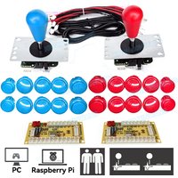 Arcade Joystick Copy SANWA Game Machine Stick Console DIY Kit Push Buttons For PC Raspberry Pi Zero Delay USB Board Controller