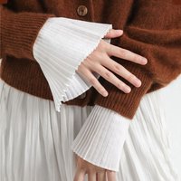 Pleated Detachable Cuffs Shirt Pleated Flare Sleeve False Cuffs Decorative Women Fake Sleeve Sweater Decorative Cuffs
