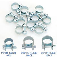 10pcs 7mm-17mm Mini Clamp Fuel Pipe Hose Clip Air Hose Water Pipe Fuel Hose Silicone Optional Size Clamp Hose Clamp