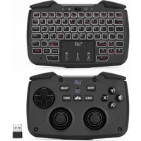 Rii RK707 2.4GHz Wireless Portable Game Controller Keyboard Mouse Combo Turbo Function for PC/Raspberry pi2/Android TV Google/TV
