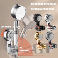 Universal Shower Head Support Strong Suction Cup ABS Shower Bracket Wall Mount Waterproof Shower Base Adjustable Shower Holder