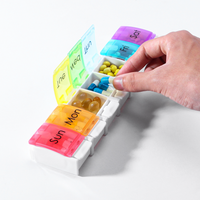 New Portable Premuim Weekly 7 Day Large Capacity Pill Case Box Organizer Daily Storage for Vitamin Dispenser Medicine Fish Oils