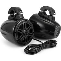 4" Waterproof Marine Speakers Pair 150W Boat Wakeboard Tower Audio System for UTV ATV RZR Roll Cage 1.96" Mount Black Housing