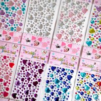 4 sheets Large Diamond Star Love Stickers Crystal Phone Gemstone Children's Makeup and Beauty Handmade DIY Color Stickers