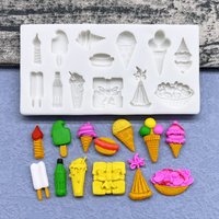 IIce Cream Cones Soda Water Shape Silicone Sugarcraft Mold Chocolate Candy Fondant Cake Decorating Tools