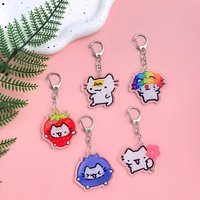 1/5pcs Cartoon Cat Memes Creative Acrylic Keychain Cute Backpack Pendant Funny Bag Charms Accessories Decoration Holiday Gifts