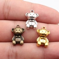 WYSIWYG 20pcs 11x17mm 3 Colors Bear Charms Pendant For DIY Jewelry Making Handmade Jewelry Craft Findings
