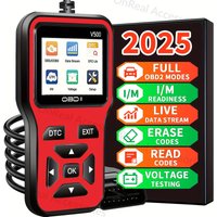 2025 Latest Obd2 Scanner Diagnostic Tool—Complete Engine Code Reader with Data Stream, Input/Management Readiness, Voltage Test, and Erase Function, Powered by Obd, Compatible with All Vehicles since