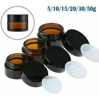 2pcs 5ml/10ml/15ml/20ml/30ml/50ml Glass Amber Cosmetic Face Cream Bottle Lip Balm Container Jar Pots Makeup Vials