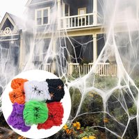 Halloween Decoration Spider Web,Artificial Spider Web,Stretchy Cobweb With Spider,Horror Gothic Haunted House Home Decor