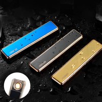 Neues wiederaufladbares USB-Feuerzeug aus Metall, leicht zu tragen, winddichtes Feuerzeug, Zigarettenzubehör, exquisite Geschenkgadgets für Herren