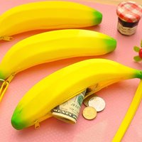 1Pc Creative Banana Zipper Coin Purse, Handheld Banana Coin Purse, Simulated Fruit Ornament
