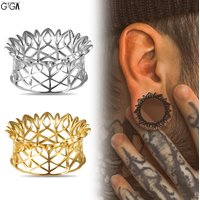Giga 2Pcs Breathing Ear Plugs Tunnels Gauges 0g-1 inch Stainless Steel Hollow Stretcher Earlobe Expander Body Piercing Jewelry