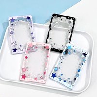Compact Star Design Sliding Cover ID Card Holder Transparent Protector for Everyday Use