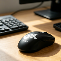 MOFii M16 Tri-Mode Wireless Gaming Mouse, Cool Black OK Print, Rechargeable Lightweight Mouse for Gaming & Office