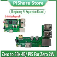 Raspberry Pi Zero 2w to 3B / 4B interface adapter Zero to Pi0 USB HUB RJ45 HAT Zero to Pi3 / PI4 / PI5 Expansion Board