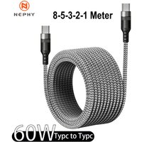 USB C to Type C Cable C to C PD 60W PD Quick Charger 1m 2m 3m 5m 8m Extension Cable for iPhone 15 16 PRO MAX Samsung Xiaomi OPPO