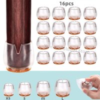 16pcs Silicon Chair Leg Cover Round with Felt Non-Slip Floor Protective Cover Sofa Chair Leg Furniture Legs Bottom Accessories