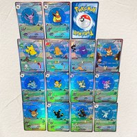 DIY Pokemon 14Pcs Bubble Series Eevee Pikachu Gengar Dragonite Holographic Texture Cards English Classic Anime Collectible TCG