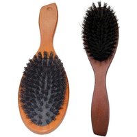 Natural Boar Bristle Hairbrush Massage Comb Anti-static Hair Scalp Paddle Brush Beech Wooden Handle Hair Brush Comb Styling Tool