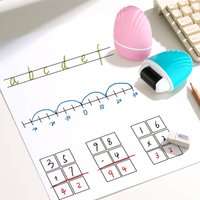 Teacher's Convenient Math Correction Tool Roller Stamp Mathematics And English Seal with Double Line Grid for School Supplies