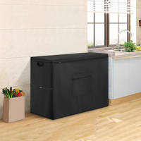 84x57x86cm Refrigerator Cover 210D Oxford Waterproof Dustproof UV Resistant Outdoor Patio Freezer- Protector Black Storage Bag
