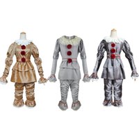 Kostium przebranie na karnawał Clown Pennywise garnitur film Stephen King to kostium Joker złoty srebrny strój na Halloween