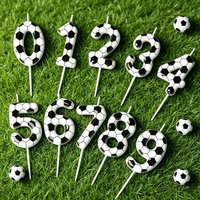 Football Soccer Candle Number Birthday Candles 0-9 Digit Cake Candle for Boys Soccer Theme Birthday Party Cake Decoration