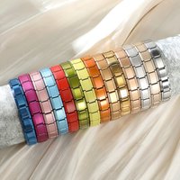 Fashion Colorful Italian Charm Bracelets DIY Basic Elastic Charm Stainless Steel Bracelet Women Jewelry DIY Making Wholesale