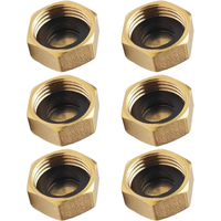6pcs Copper Female Pipe Cap Garden Hose End Cover Faucet Blank Cap Water Connector Fitting Plumber Adapter Sealing Nut Thread