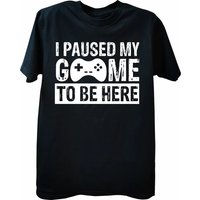 HOT SALE Fun Men's Game Graphic T-shirt I Paused My Game Here To Print Casual Short Sleeve Loose T-shirt Men's Clothing