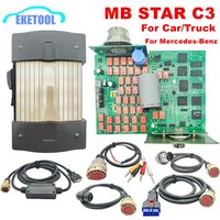 MB Star C3 SD Connect C3 für Mercedes-Benz Multiplexer-Diagnosetool, passend für Benz C3 Multiplexer für Auto/LKW, 12 V/24 V, voller Chip