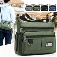 Multi-Zipper Pocket Men Shoulder Crossbody Bag, Large Space Casual Messenger Bag for Outdoor Daily Use
