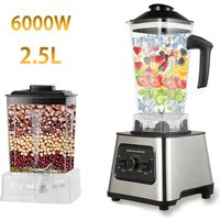 6000W Leistungsstarker Mixer 2,5L Küchenmaschine Multifunktions-Küchenmixer Smoothie-Maker Saftmixer Eiscrusher Nussmühle Obst- und Gemüsemixer Milchshake-Maschine Kommerzielles Haushaltsgerät