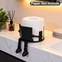 New 3D Printed Toilet Paper Holder PP Black White Roll Towel Stand Table Stand Reading Buddy Vertical Tissue Holder Bathroom Use