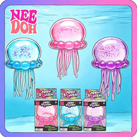 Brand-New Nee Doh Jellyfish Fuzz Ball Squishy Blind Box Random Color Soft Stress Relief Toy Cute Relaxing Squeeze Sensory Toy