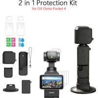 Action Camera Protection Kit for DJI Pocket 4 Silicone Cases and Tempered Glass Screen Protectors for DJI Pocket 4 Accessory