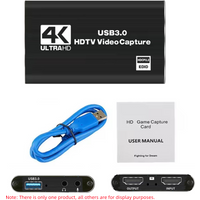 COOL DIER 4K USB 3.0 Video Capture Card, HDMI-compatible HDTV Recorder Grabber for Game Recording, PC, Game Audio & Mic