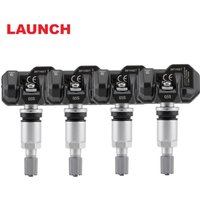 4 Stück LAUNCH TSENSOR-05S RF TPMS-Sensor (Übersee-Konfiguration mit Einstellbarem Winkel, Sandgestrahltes Silber-Aluminium)