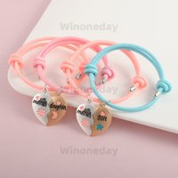2Pcs/set Heart-shaped Letter Mother and Son or Daughter Mother's Day Best Friend Bracelet Jewelry Gifts
