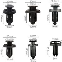 20Pcs For 6mm 9mm 10mm Hole Universal Car Bumper Door Panel Fender Liner Clips Retainer Plastic Auto Fasteners Rivet Clips SK01