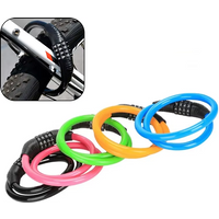 Bike Lock 0.6m Steel Cable Lock 4-Digit Combination Password Lock for Bicycles