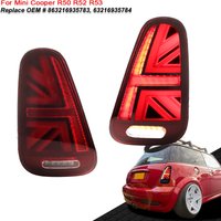 2PCS Tail Lights Assembly For Mini Cooper R50 R52 R53,Union Jack Rear Tail Lamps Tail/Brake & Sequential Blink Turn Signal 01-07