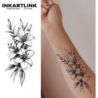 Flower Temporary Tattoo,Lasts To 15 Days New Technology Magic Waterproof Semi Permanent Sticker,For Women's Holiday Parties..
