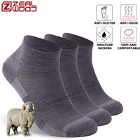 ZEALWOOD Merino Wool Running Socks Men Women No Show/Ankle/Crew Anti-blister Cushion Athletic Socks Ultra-Light Tennis 1/3 Pairs