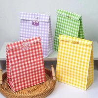 10/20PCS Colorful Checkered Gift Bag Candy Biscuit Snack Bag Suitable for Wedding Birthday Party Christmas Halloween