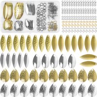 150Pcs Fishing Spoons Rigs Spinner Blades Baits Kit Colorado Blade Lure Making Supplies for Spinnerbait Bass Walleye Spinner Rig