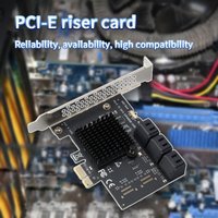 PCI-E 1X to SATA3.0 6 Port Expansion Card 6Gbps for Windows Desktop Computer Kit Desktop PCIe Adapter Card